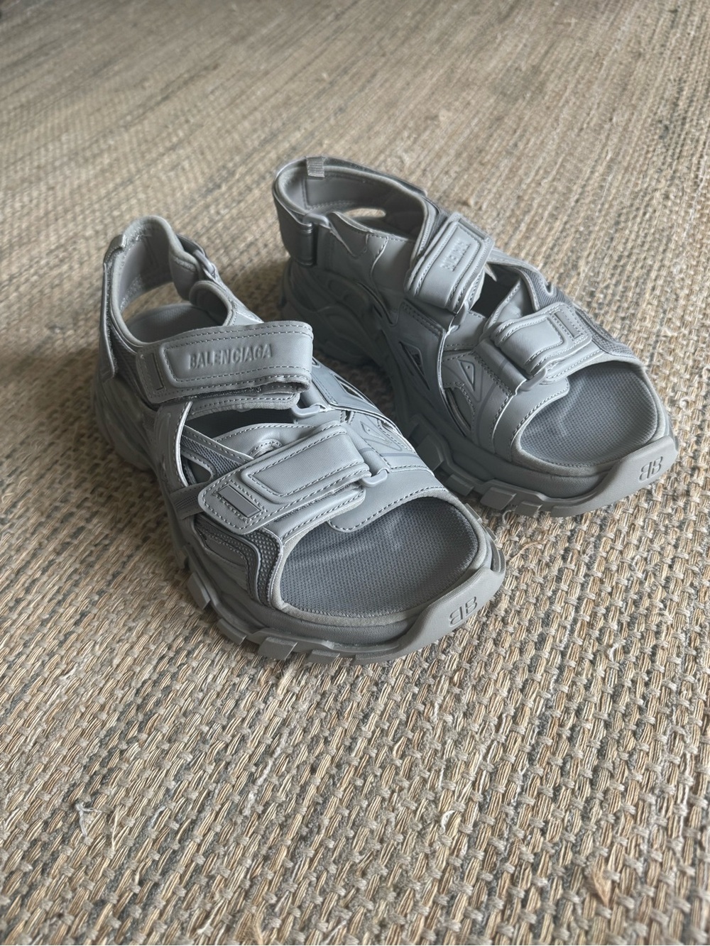 Balenciaga Kids Light Gray Chunky Sport Sandals